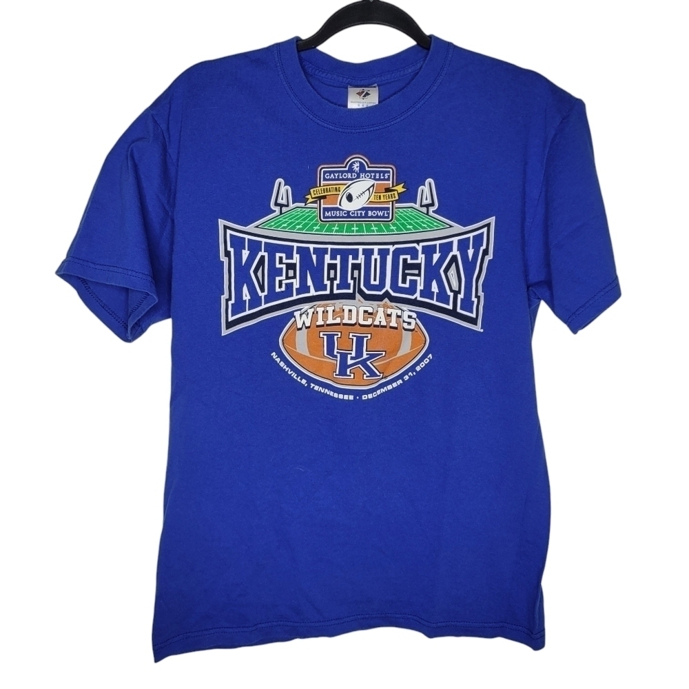 Vintage Y2K University of Kentucky Wildcats Music City Bowl UK T-Shirt Blue Sz M
